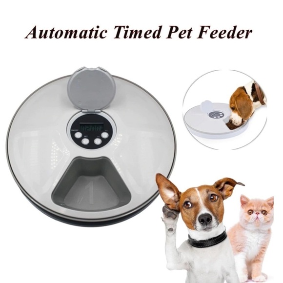 Automatic Pet Feeder, Auto Food Dispenser with 6 Meals, Digital Timer, Music - Picture 2 of 16